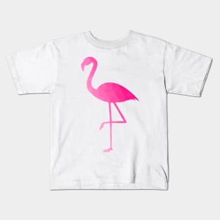 Flamingo hot pink ombre geometric mesh pattern Kids T-Shirt